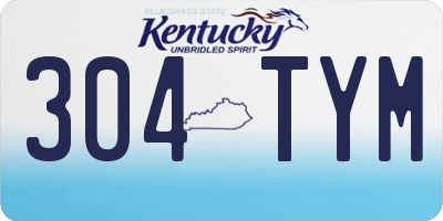 KY license plate 304TYM