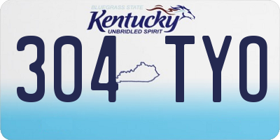 KY license plate 304TYO