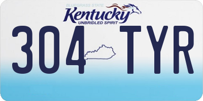 KY license plate 304TYR