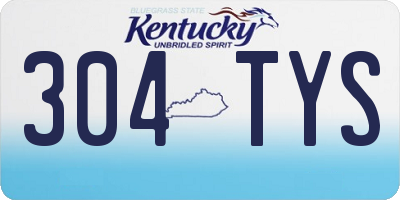 KY license plate 304TYS