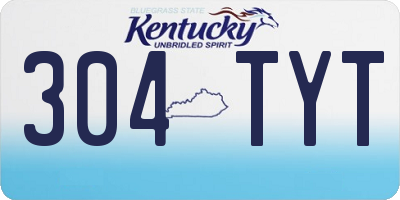KY license plate 304TYT