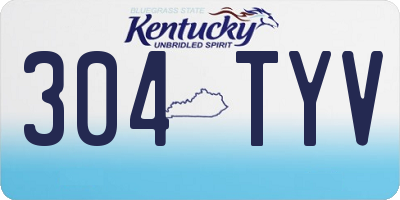 KY license plate 304TYV