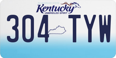 KY license plate 304TYW