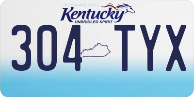 KY license plate 304TYX
