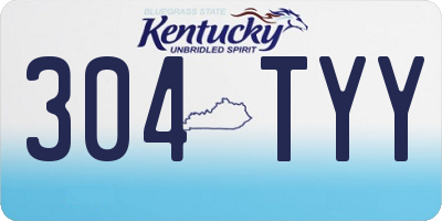 KY license plate 304TYY