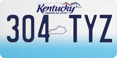 KY license plate 304TYZ