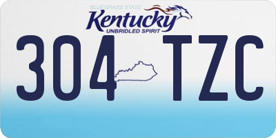 KY license plate 304TZC
