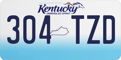 KY license plate 304TZD
