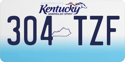 KY license plate 304TZF
