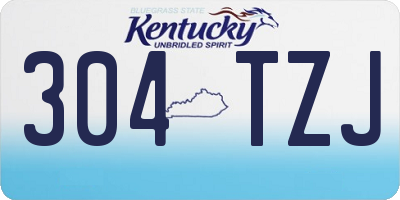 KY license plate 304TZJ