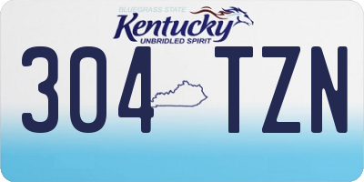 KY license plate 304TZN