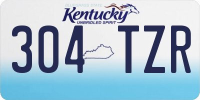 KY license plate 304TZR