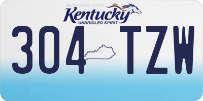 KY license plate 304TZW