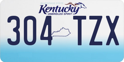 KY license plate 304TZX