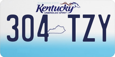 KY license plate 304TZY