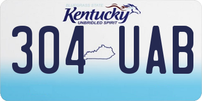 KY license plate 304UAB