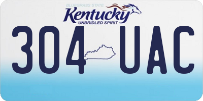 KY license plate 304UAC