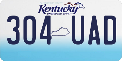 KY license plate 304UAD
