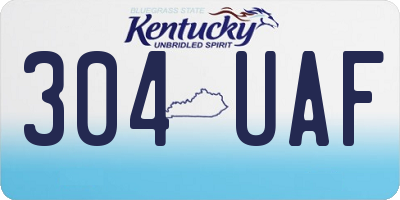 KY license plate 304UAF