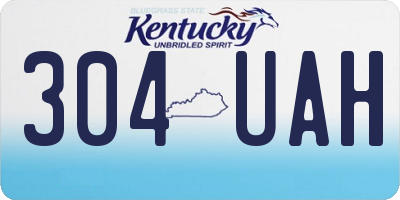 KY license plate 304UAH