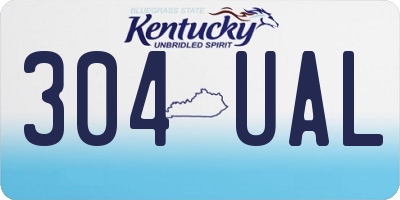 KY license plate 304UAL