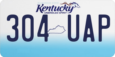 KY license plate 304UAP