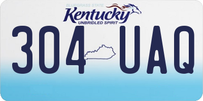 KY license plate 304UAQ