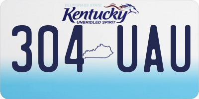KY license plate 304UAU