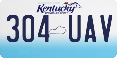 KY license plate 304UAV