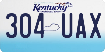 KY license plate 304UAX