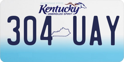 KY license plate 304UAY