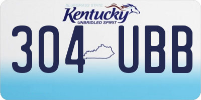 KY license plate 304UBB