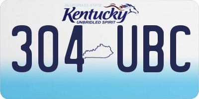 KY license plate 304UBC