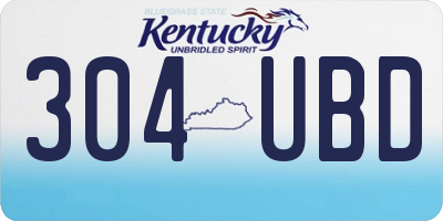 KY license plate 304UBD