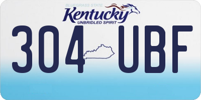 KY license plate 304UBF