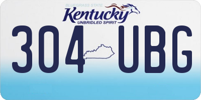 KY license plate 304UBG