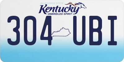 KY license plate 304UBI