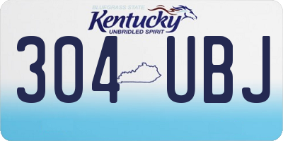 KY license plate 304UBJ