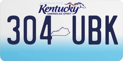 KY license plate 304UBK