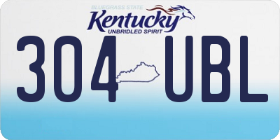 KY license plate 304UBL