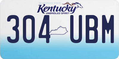 KY license plate 304UBM