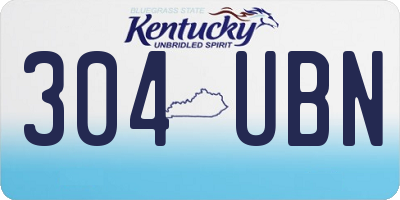 KY license plate 304UBN