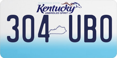 KY license plate 304UBO