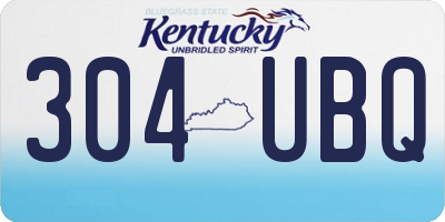 KY license plate 304UBQ