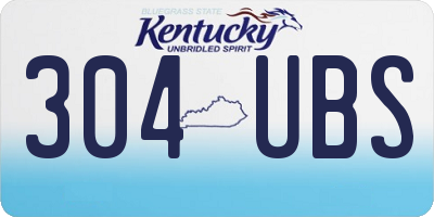 KY license plate 304UBS