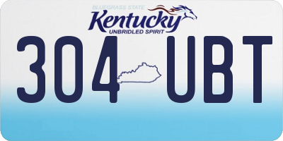 KY license plate 304UBT