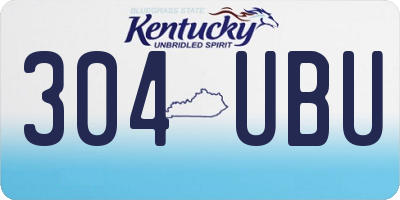 KY license plate 304UBU