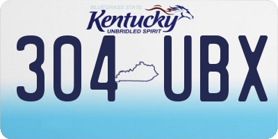 KY license plate 304UBX