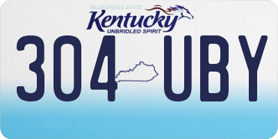 KY license plate 304UBY
