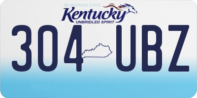 KY license plate 304UBZ